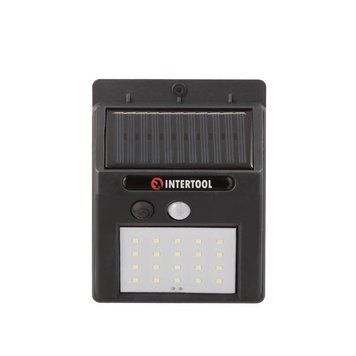 Светильник аккумуляторный настенный 20 SMD LED, уличный, солнечная панель, датчик движения INTERTOOL LB-0112 LB-0112 изображение