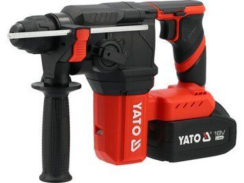 Аккумуляторный перфоратор YATO SDS+ Li-Ion 18 В 4 Ач, J=2,5 Дж, &Oslash;&le;22 мм в бетоне, 3 режима в кейсе YT-827721 изображение