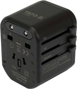 Адаптер со встроенным зарядным устройством с двумя портами USB и технологией быстрой зарядки YATO YT-81300 YT-81300 изображение