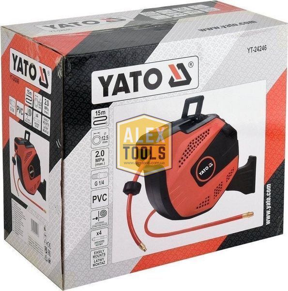 Шланг пневматичний на котушці YATO YT-24246 YT-24246 зображення