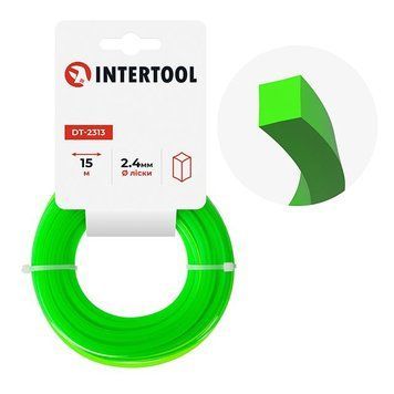 Леска для триммера "квадрат", 2,4 мм*15 м INTERTOOL DT-2313 DT-2313 изображение