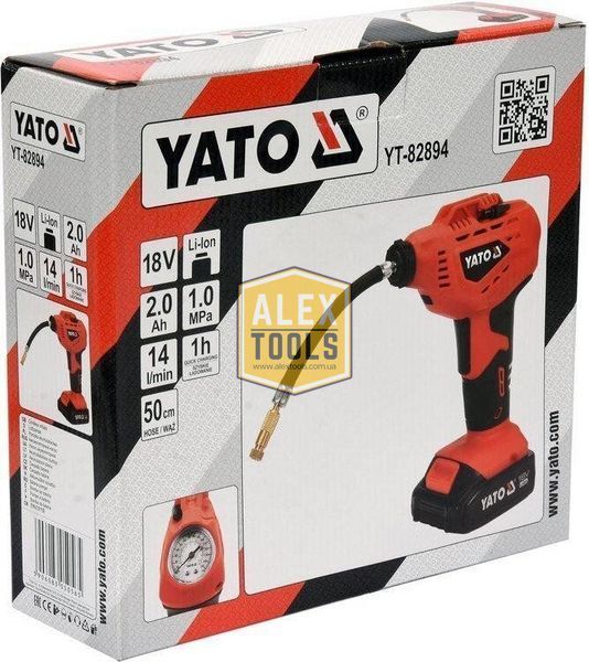 Акумуляторний компресор 18 В для накачування коліс YATO YT-82894 YT-82894 зображення