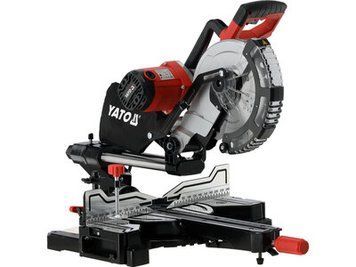 Пила торцьовальна з лазером YATO P= 2кВт, диск &Oslash;=255/30 мм, гл.різу 90&deg;/45&deg;- 90/45 мм l= 340/240 мм YT-821732 зображення