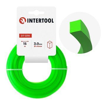 Леска для триммера "квадрат", 3,0 мм*15 м INTERTOOL DT-2315 DT-2315 изображение