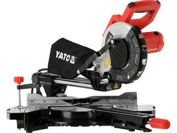 Пила торцьовальна з лазером YATO P= 2кВт, диск &Oslash;=216/30 мм, гл.різу 90&deg;/45&deg;- 65/38 мм l= 340/240 мм YT-821710 зображення