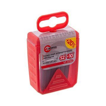 Комплек насадок PZ1/PZ2*60 мм, 10 од. INTERTOOL VT-5786 VT-5786 зображення
