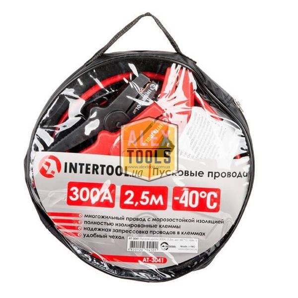 Пускові дроти 300 А, 2.5 м, до -40&deg;C, чохол INTERTOOL AT-3041 AT-3041 зображення