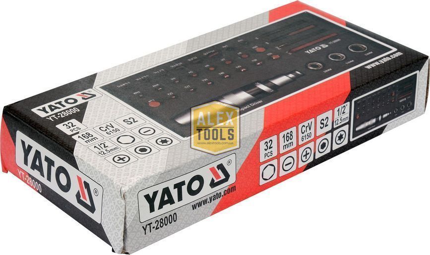 Набір ударних викруток з головками 32 шт YATO YT-28000 YT-28000 зображення