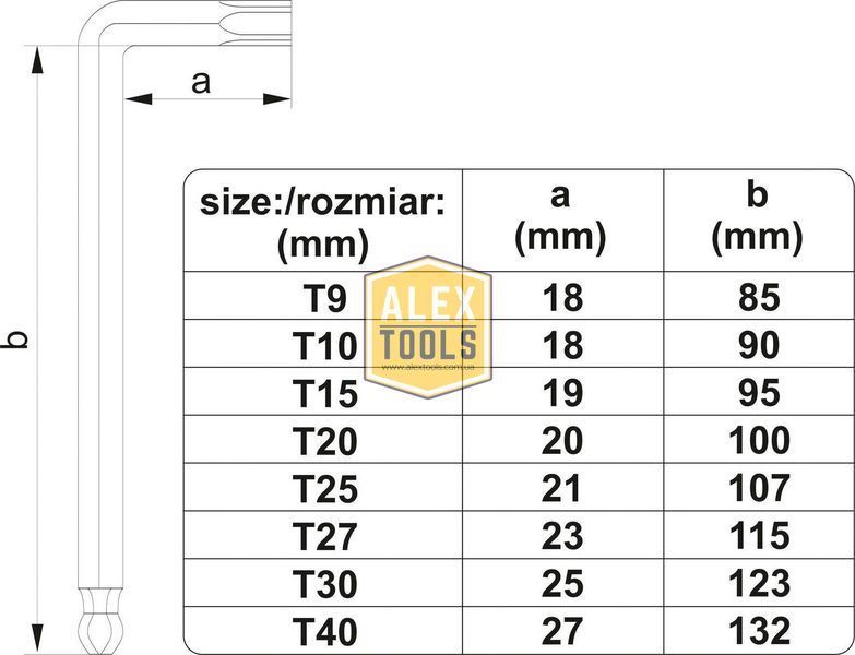 Набор ключей Torx 8 шт. YATO YT-05123 YT-05123 изображение