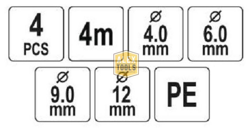 Набор трубогибных стержней вставки 1/4" 3/8" 1/2" 5/8" YATO YT-21860 YT-21860 изображение