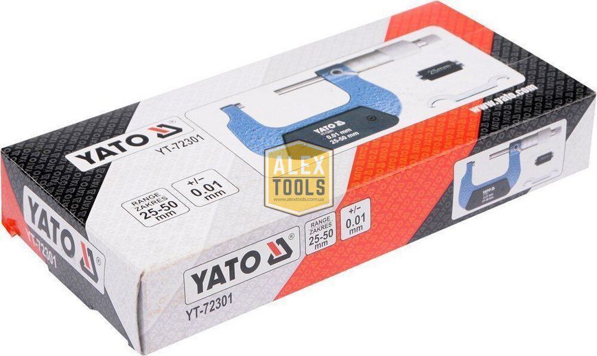 Мікрометр 25-50 мм YATO YT-72301 YT-72301 зображення