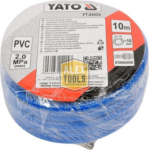 Шланг пневматический ПВХ 10мм х 10м YATO YT-24224 YT-24224 изображение