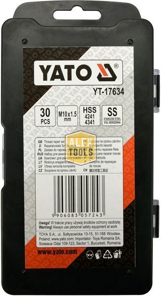 Набір для ремонту різьблення M10x1,5 YATO YT-17634 YT-17634 зображення