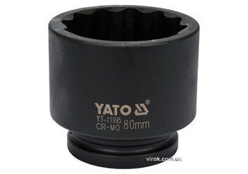 Головка торцевая ударная 12-гранная YATO: квадрат 1", М= 80 мм, L= 100 мм YT-11995 изображение