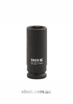 Головка торцевая ударная 6-гранная YATO: удлинённая, квадрат 1", M=27 мм, L=90 мм YT-1175 изображение