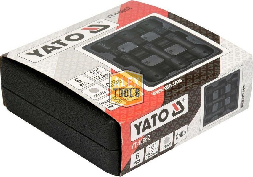 Набор ударных ключей SPLINE 1/2" YATO YT-10652 YT-10652 изображение