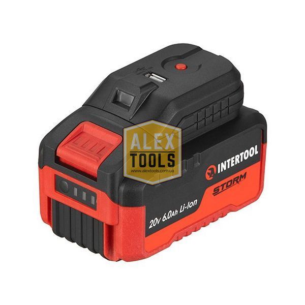 Адаптер для аккумулятора Li-ion 20 В, USB 2A, LED фонарь INTERTOOL WT-9300 WT-9300 изображение