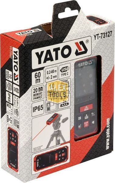 Лазерный дальномер рулетка до 60 м YATO YT-73127 YT-73127 изображение