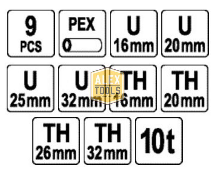 Гідравлічний затискач для труб PEX U/TH16-32 YATO YT-21758 YT-21758 зображення
