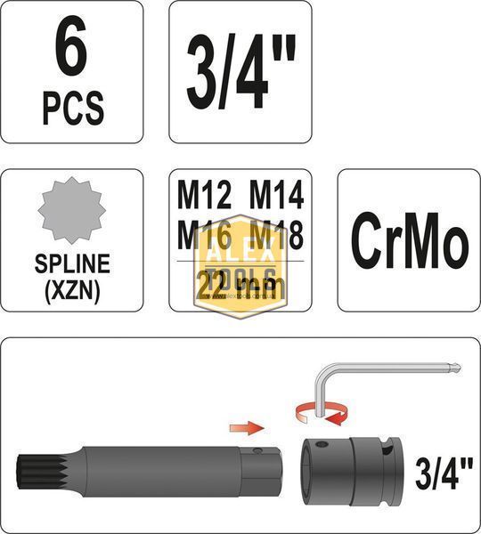 Набор ударных бит Spline YATO YT-1157 YT-1157 изображение