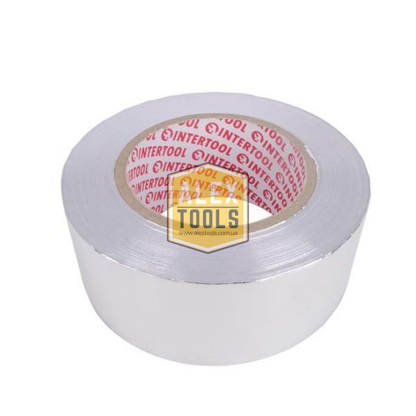 Скотч алюмінієвий термостійкий 50 м, 50 мм INTERTOOL KT-0993 KT-0993 зображення